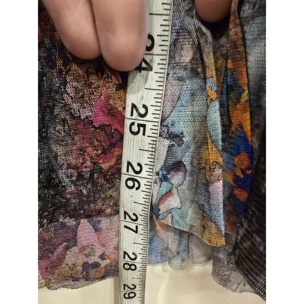 Elana Kattan Art Print Fit & Flare Dress M Multicolor‎ Botanical Made USA...